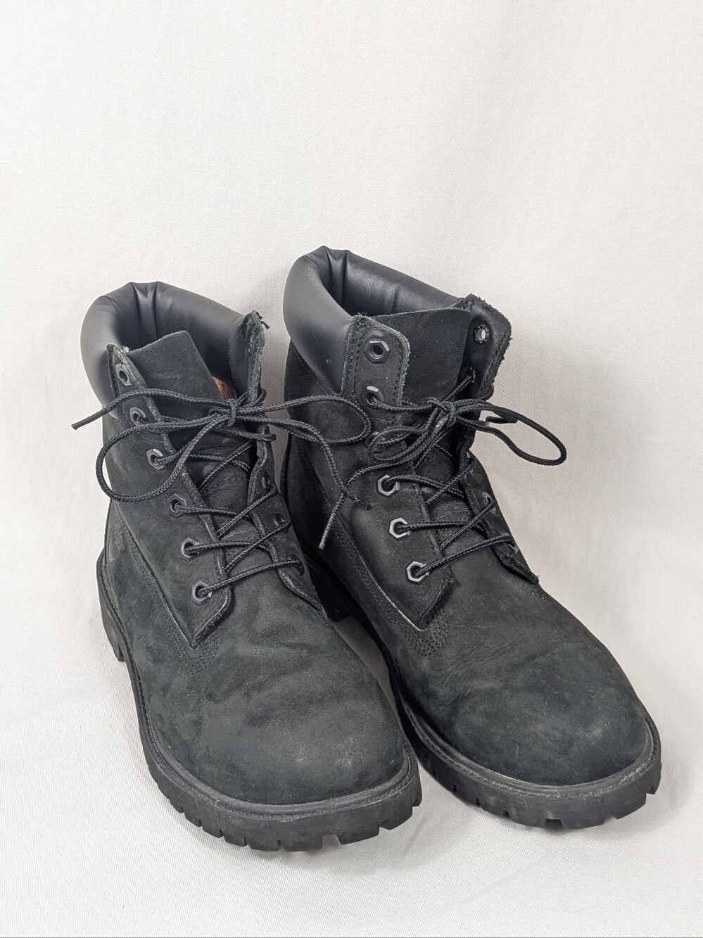 Timberland Black Lace Up Suede Waterproof Boots Junior 6 Women's 7.5